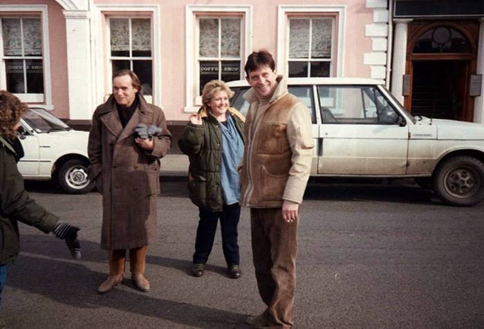 Jeremy et Clive Francis pendant le tournage (1986)