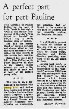 A Perfect Part For Pert Pauline; The Glasgow Herald; 17 Février 1975
