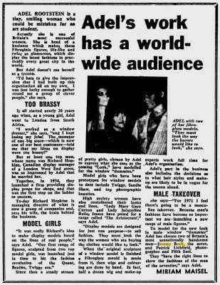 Adel‘s Work Has a World-Wide Audience; Evening Times; 16 Novembre 1970