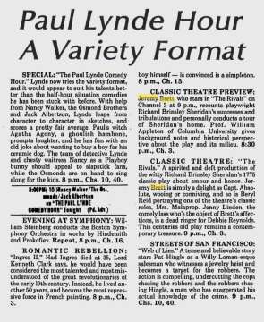  Classic Theatre Preview; The Evening Independent; 6 Novembre 1975 