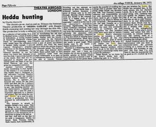 Hedda Hunting; The Village Voice; 287 Janvier 1971