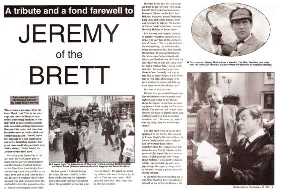 Jeremy of the Brett; Sherlock Holmes Gazette (1995)