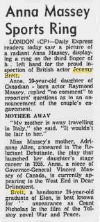 Anna Massey Sports Ring; The Calgary Herald; 21 Mars 1958