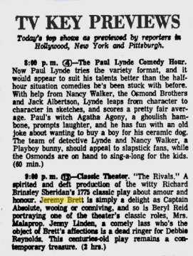 TV Key Previews; Pittsburgh Post-Gazette; 6 Novembre 1975