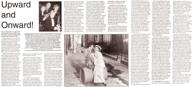 Upward and Onward !; Sherlock Holmes Gazette; 1995