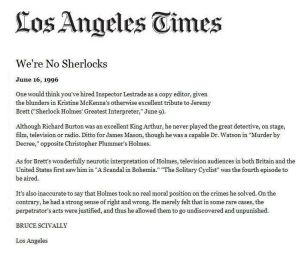 We‘re No Sherlocks; 16 Juin 1996